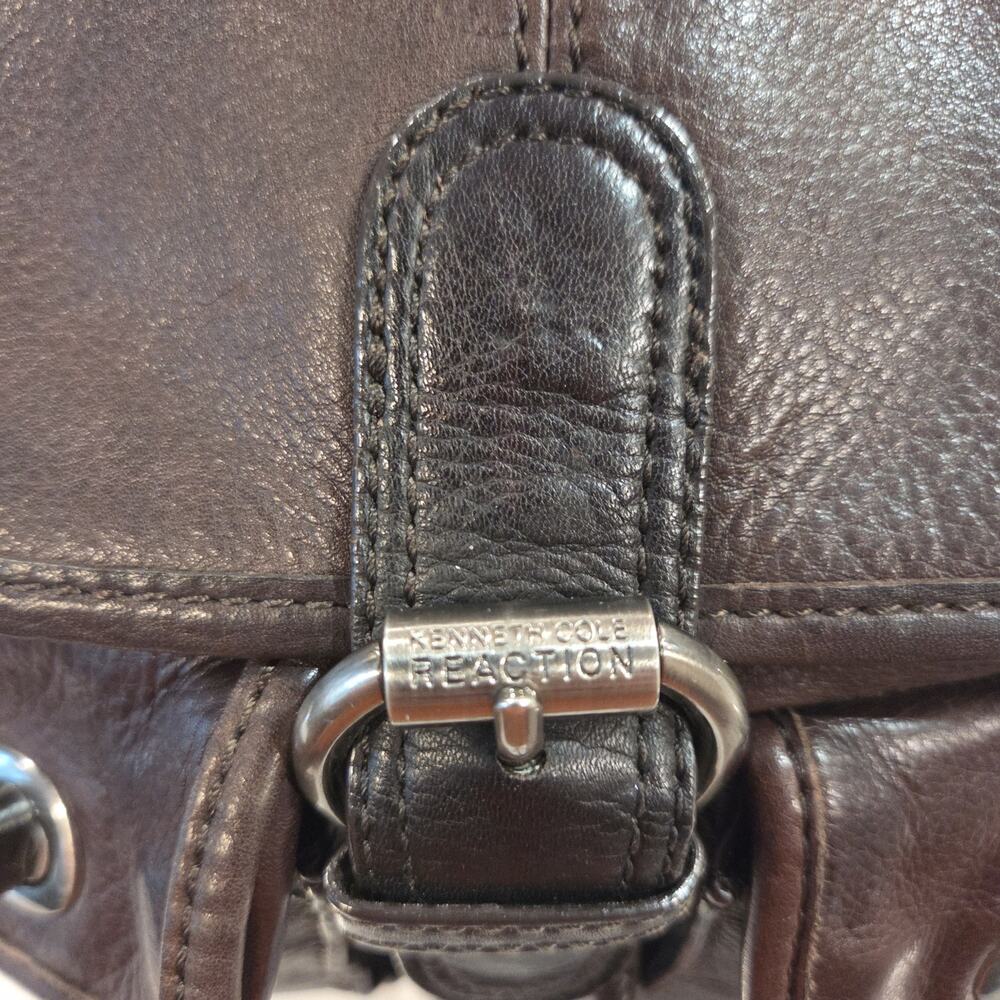 Y2K Slouchy Leather Backpack Brown Utility Bag Cargo Pocket Vintage Boho Grunge - Picture 12 of 16